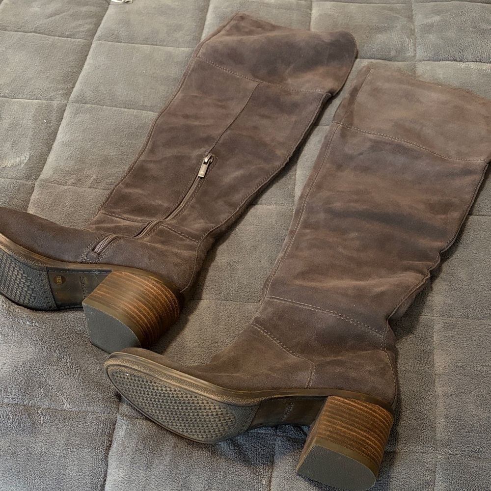 Lucky Brand Over the Knee Grey Boots